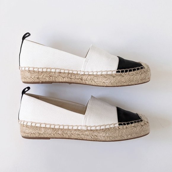 J. Crew Black & White Espadrilles With Leather Cap Toe | 6.5 - Picture 10 of 15
